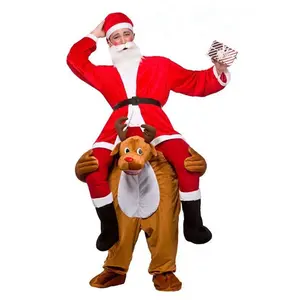 圣诞骑在我身上裤子行走吉祥物圣诞万圣节角色扮演服装动物背背