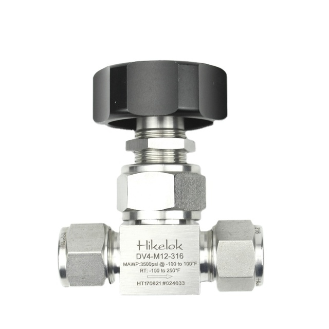 Hikelok Stainless  Steel Manual Diaphragm Valve Diaphragm Control Angle Needle Valve 3500 wog