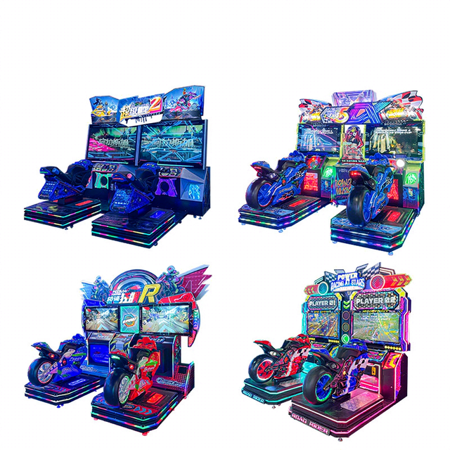 Popular High Quality Motorcycle Driving Arcade Game Simulator Coin Operated US Plug 5DX Double Racing Video Game Machine
