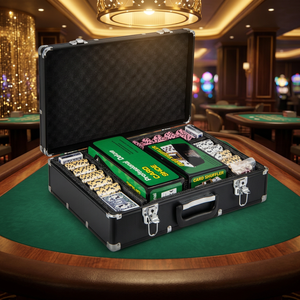 Set di 600 Fiches da Poker Nere da 14 Grammi in Argilla Claytec con Valigetta Modello D0100HPFKXY per Intrattenimento Giocatori - Product Image 2