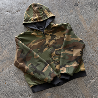 Sweat à capuche zippé camouflage personnalisé pour homme, en tricot côtelé épais, style streetwear, fabricant et fournisseur de vêtements à marque privée