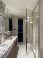 Douchecabine op maat, 8mm gehard glas, schuifdeur, badkamerpartitie voor hotelproject