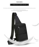 Sac de poitrine tactique multifonctionnel décontracté pour homme, en tissu Oxford imperméable, avec fermeture éclair et logo personnalisé
