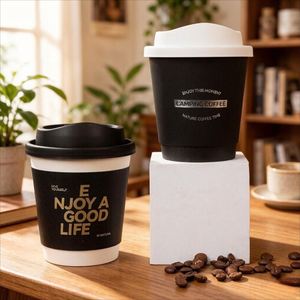 Gobelets en papier kraft à double paroi personnalisés avec logo, écologiques et jetables, avec couvercles, 90 mm, 8/10/12/16 oz, pour café, vin, boutique, café - Product Image 4