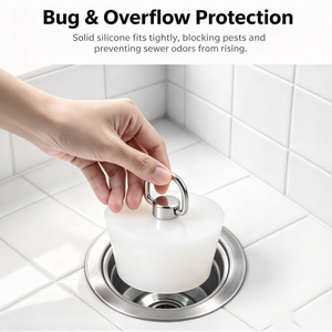 Bouchon de drain en acier inoxydable poli avec couvercle en silicone pour évacuation des eaux usées, anti-refoulement, anti-moustiques, bouchon d'étanchéité pour sous-sol et lieux publics - Product Image 2