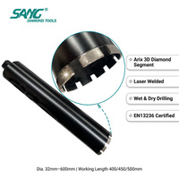 Foret diamanté à segment Arix UNC 1-1/4" pour béton armé et maçonnerie, soudé au laser, pour perçage humide et sec, 52-600 mm, SANG