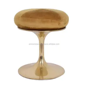 Living Room Decorative Stool Metal Alumínio Latão chapeado Home Usage Stool com Golden Seat Metal Table