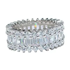 全身s925纯银戒指法国轻奢华全钻石女性小众时尚跨界分销戒指饰品