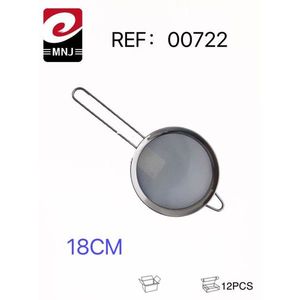 Colino a doppio strato con bordo largo da 18 cm, in metallo, con manico in acciaio inossidabile - Product Image 1