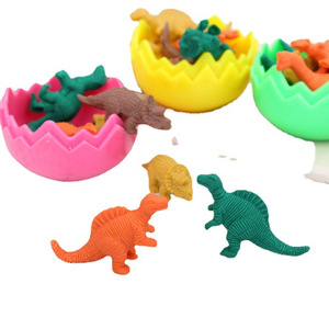 Borrador con forma de huevo de dinosaurio, mini borrador de animales de 3.5x4.5 para estudiantes, útiles escolares - Product Image 5