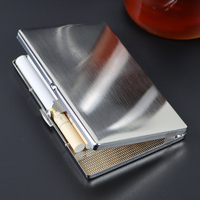 Étui à cigarettes en métal de style américain, format King Size (8 cigarettes) ou format Slim (10 cigarettes), en acier inoxydable de qualité supérieure, ultra fin et élégant