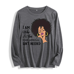 Tela suave "I Am Who I Am Quote & Portrait Graphic" Camiseta de manga larga Multi colores - Product Image 2