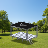 Structure de scène en treillis 3x3x3m pour éclairage intérieur, affichage, sonorisation pliable, en aluminium noir, pour système Line Array DJ