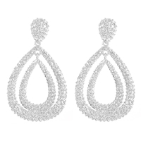 Übertriebene Ohrstecker für Damen - Elegante Doppel-Tropfenform Große Ohrringe aus Zinklegierung Mode Muttertag Neujahr