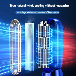Ventilateur de bureau tour intelligent à affichage LED USB, 5 vitesses réglables, puissant refroidissement par vent fort, idéal pour la maison et le bureau – Nouveauté - Product Image 6
