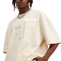 T-shirt Homme Luxe en Coton Tricoté 305 g/m² 100% Coton, Mode Premium Streetwear, Impression Personnalisable en Relief 3D