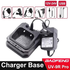 Accesorios para Walkie Talkie <span class=keywords><strong>Baofeng</strong></span> <span class=keywords><strong>UV9R</strong></span> <span class=keywords><strong>Pro</strong></span>, Cargador de Batería USB para Coche y Escritorio, Base Adaptadora, para UV 9r <span class=keywords><strong>Pro</strong></span> Plus A58 EU US UK AU - Product Image 1