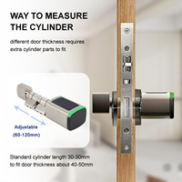 Serrure de cylindre intelligente Tuya WIFI TT Lock avec contrôle par application et clé en alliage d'aluminium pour portes en acier inoxydable/laiton/verre, sécurité domestique