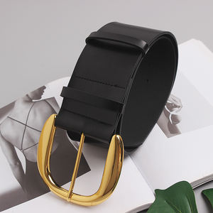 Nuevos Diseños Vintage de Cinturones Anchos de Cuero Genuino para Mujer con Hebilla de Latón en Forma de U para Decoración de Falda - Product Image 6