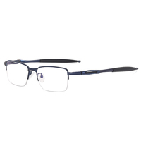 MK91283 Gafas de Metal Rectangulares Unisex con Media Montura, Anti Luz Azul, Diseño Moderno, Lentes Ópticas