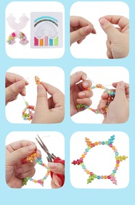 2026 Jouets perlés pour enfants, Kit de perles en vrac DIY fait main, pour bracelets de filles, jouet éducatif, collier perlé à la main - Product Image 5
