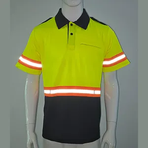 LX yeni Hi Vis güvenlik Polo T Shirt yansıtıcı güvenlik Polo GÖMLEK adam için kısa kollu