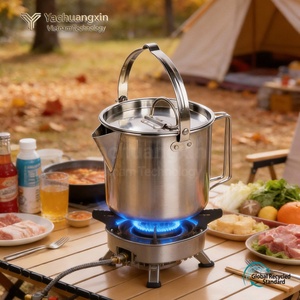 Stainless Steel <b>Camping</b> <b>Kettle</b> 1.2L With Lid And Handle For Outdoor Cooking And Travel Use - Product Image 2