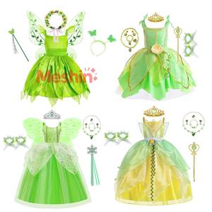 Costume d'Halloween pour fille, déguisement de carnaval, robe de princesse Tiana, fée verte, elfe, grenouille - Product Image 1