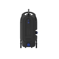 Réservoir à eau portable à 4 roues, capacité 34 gallons, style moderne, noir, pour camping-car, caravane, camping
