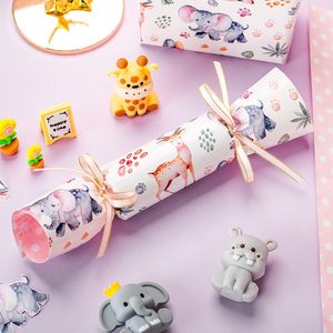 Safari Animals Polka Dots Wrapping Paper 17 Inch X 33 Feet Art Paper Reversible Gift Wrap for Baby Shower - Product Image 5