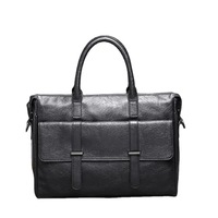 Porte-documents de luxe multi-poches pour homme avec logo personnalisé, double poignée, convertible en sac bandoulière pour ordinateur portable, idéal pour le bureau et les affaires