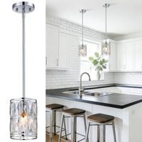 Luminaire suspendu moderne en cristal chromé, conversion de couleur 6RGB, hauteur réglable, adapté aux cuisines et aux restaurants