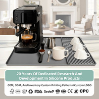 Tapis en silicone personnalisé et écologique pour machine à café, accessoires de bar, tapis de boisson carrés classiques