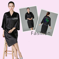 Peignoir de luxe imperméable en soie pour femme, idéal pour spa, salon de coiffure, onglerie, hôtel – Robe kimono pour cliente