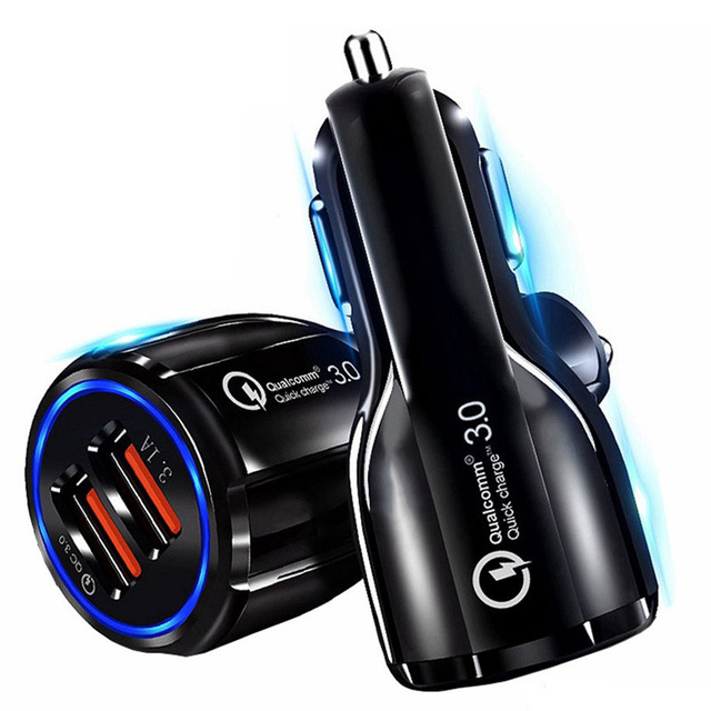 Dual USB QC 3.0 Car Charger Quick Charge 3.0 Phone Charging Car Fast Charger 2Ports USB Portable Charger for iPhone Xiaom