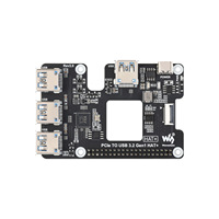 Carte adaptatrice dédiée Raspberry Pi 5 HAT+ PCIe vers USB 3.2 Gen1, carte d'extension sans pilote, 1 à 4 ports USB haute vitesse