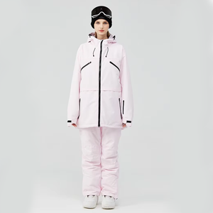 Trajes de esquí transpirables de dos piezas personalizados, pantalones <span class=keywords><strong>con</strong></span> <span class=keywords><strong>tirantes</strong></span> a prueba de viento y chaqueta de Snowboard para hombres y mujeres, pantalones <span class=keywords><strong>con</strong></span> pechera de esquí de talla grande - Product Image 3