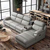 Luxuriöses Modernes Konvertierbares Leder-Ecksofa-Set Maßgefertigtes Design & Erweiterbares Umweltfreundliches Schlafsofa für Wohnzimmer