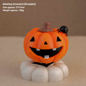 Decorazione Halloween Ornamento Resina Fantasma Zucca Teschio Lapide Rotante Statuetta Tavolo Casa Festa Scrivania - Product Image 2