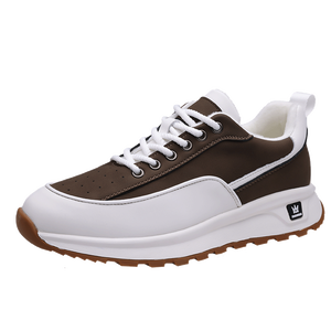 Men's Chunky Platform <b>Sneakers</b> - Lace-Up Leather Casual Walking Shoes with Non-<b>Slip</b> Sole - Product Image 5