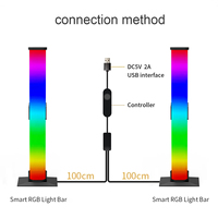 2 Paket Lampu Lantai Sudut Pintar RGBIC LED Dimmable dengan Kontrol Aplikasi Sinkronisasi Musik untuk Ruang Tamu