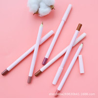 Lápiz Delineador de Labios Cremoso Automático, Resistente al Agua, Tamaño Viaje, Vegano, Marrón Rosado, Caja de Papel Personalizada con Etiqueta Privada