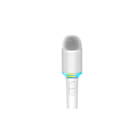 Microphone karaoké Bluetooth 5W avec lumière RGB et changeur de voix, portable pour fêtes à domicile et enfants