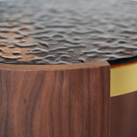 Table basse en bois de noyer moderne Voxhome USA, livraison directe, table basse ronde en ardoise noire créative, meubles de salon, panneau en bois