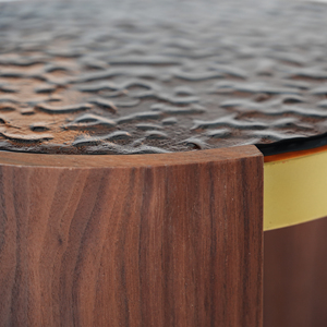 Mesa de Centro Moderna de Madera de Nogal de Voxhome USA, Envío Directo, Mesa Redonda Creativa de Pizarra Negra para Sala de Estar, Panel de Madera - Product Image 5