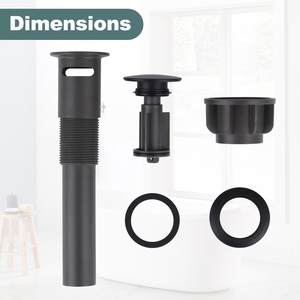 <span class=keywords><strong>Pop</strong></span> <span class=keywords><strong>up</strong></span> phòng tắm bồn rửa cống với tràn, matte Đen <span class=keywords><strong>Pop</strong></span> <span class=keywords><strong>Up</strong></span> cống Stopper chống làm tắc nghẽn chậu rửa Vòi chậu xả lắp ráp - Product Image 6