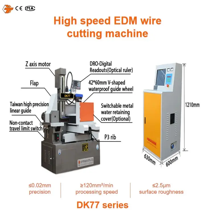 DK77 serisi Cnc tel kesme Edm makinesi yüksek kaliteli tel kesme makinesi