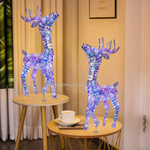 Moderno 80CM Interior Exterior Navidad Decoración Lridescent Deer Cool White LED Cobre Alambre Luz Fábrica para el hogar Patio Fiesta de vacaciones - Product Image 5