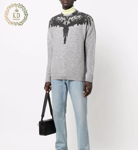 KD maglieria produttore Custom Fashion Designer Streetwear Wingeye Print Tempera Wings Print Jumper maglione di lana da uomo - Product Image 1