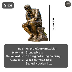 <span class=keywords><strong>Estatua</strong></span> <span class=keywords><strong>de</strong></span> Bronce Antigua Personalizada <span class=keywords><strong>de</strong></span> Tamaño Real <span class=keywords><strong>de</strong></span> un Hombre Sentado, <span class=keywords><strong>Estatua</strong></span> del Pensador para Jardín Exterior - Product Image 3